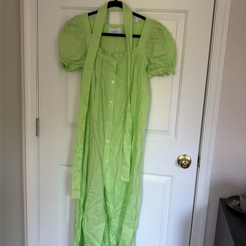 Sleeper midi lime green dress